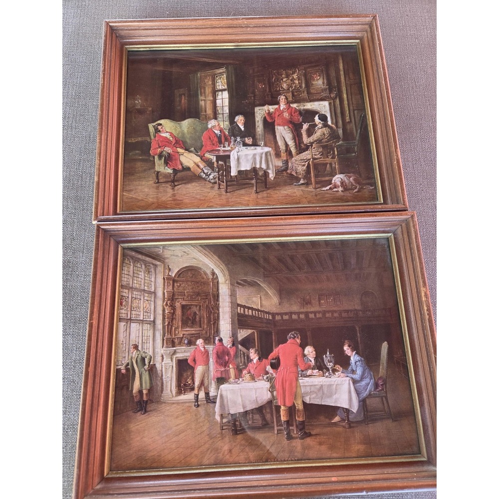Albert Ludovici The Hunt Breakfast Hunting Chromolithograph Framed Fox Hunt